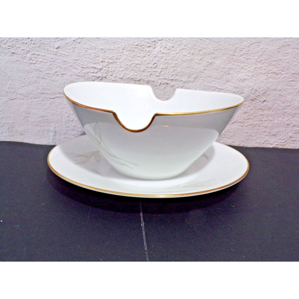 Rosenthal "Grasses" MCM‎ China Dinnerware Round Gravy Boat Underplate Stunning